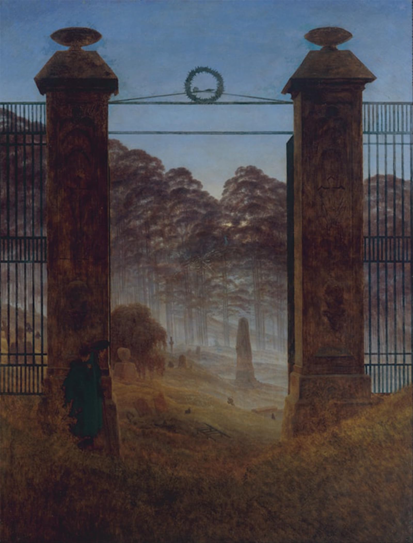 ARTXLXXBN Famous Prints Artwork Pictures Poster Painting Art Friedhofseingang Caspar David Friedrich Artwork Landscape Pictures for Home Decor 60x90cm