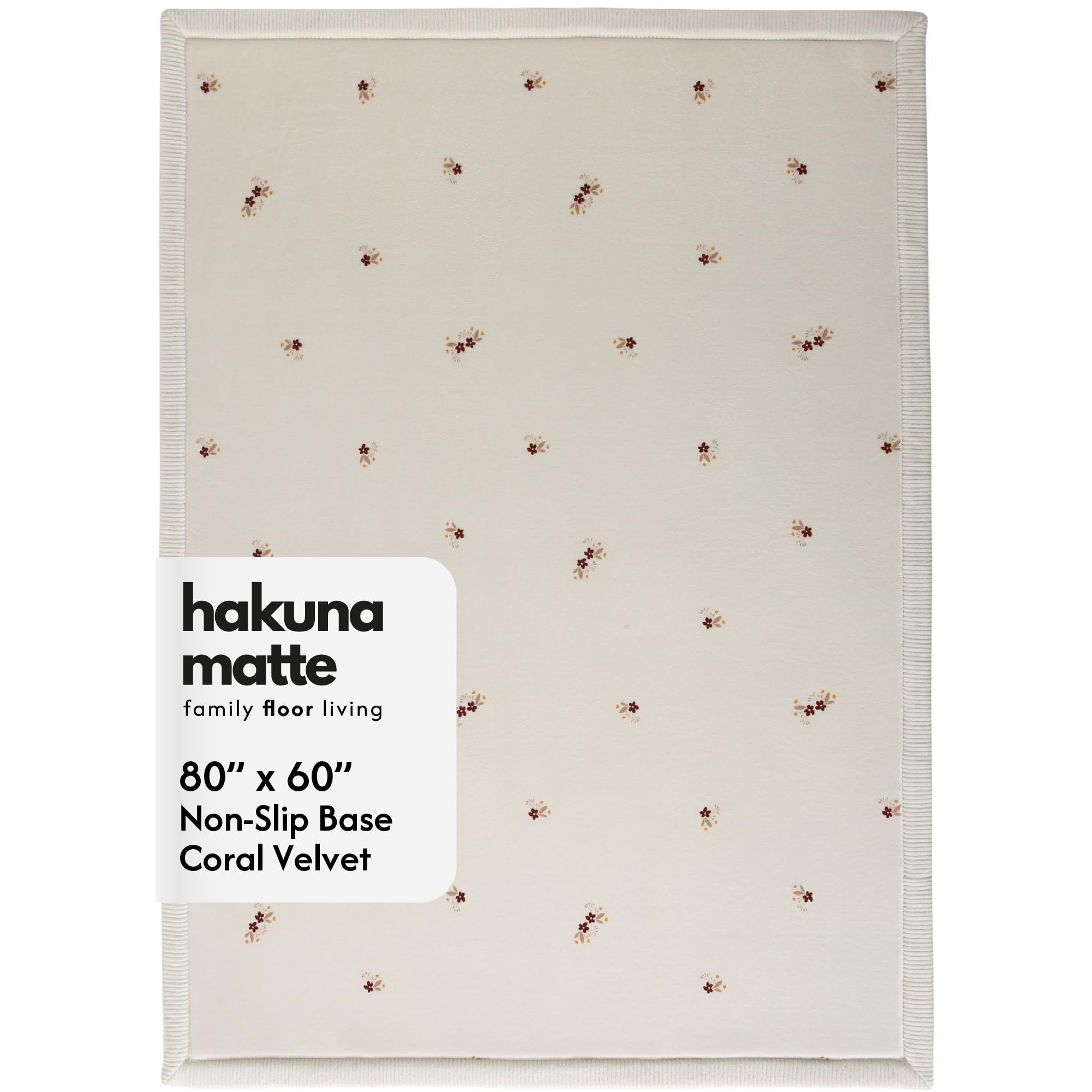 Mata do zabawy dla dzieci Cloud-soft 200x150x2,5 cm, wzór kwiatowy – dywanik do pokoju dziecięcego z wysokiej jakości pianką memory – mata do raczkowania z antypoślizgowym spodem