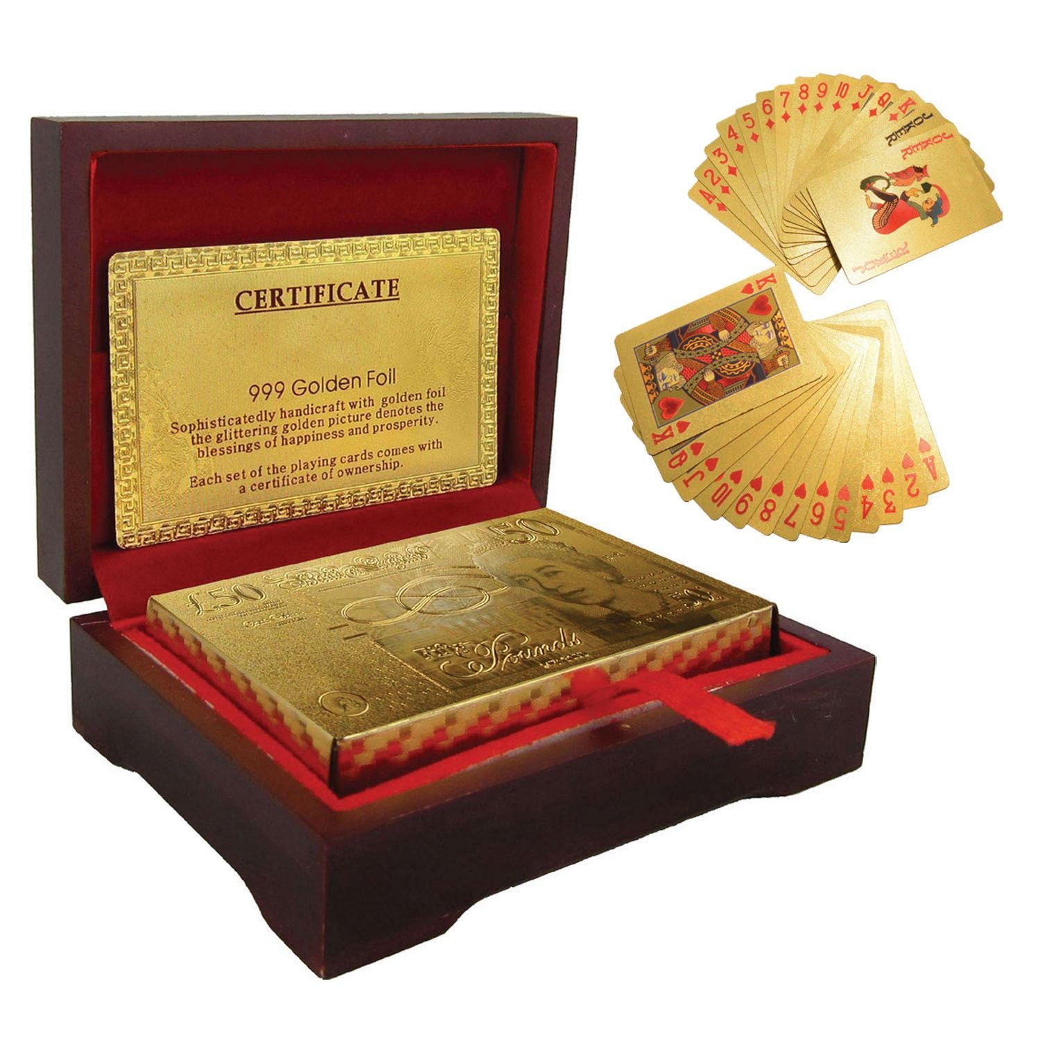 Unbranded 24k Gold Plated Classic Poker Deck, 52 Cards + 2 Jokers, Portable, Age 96+