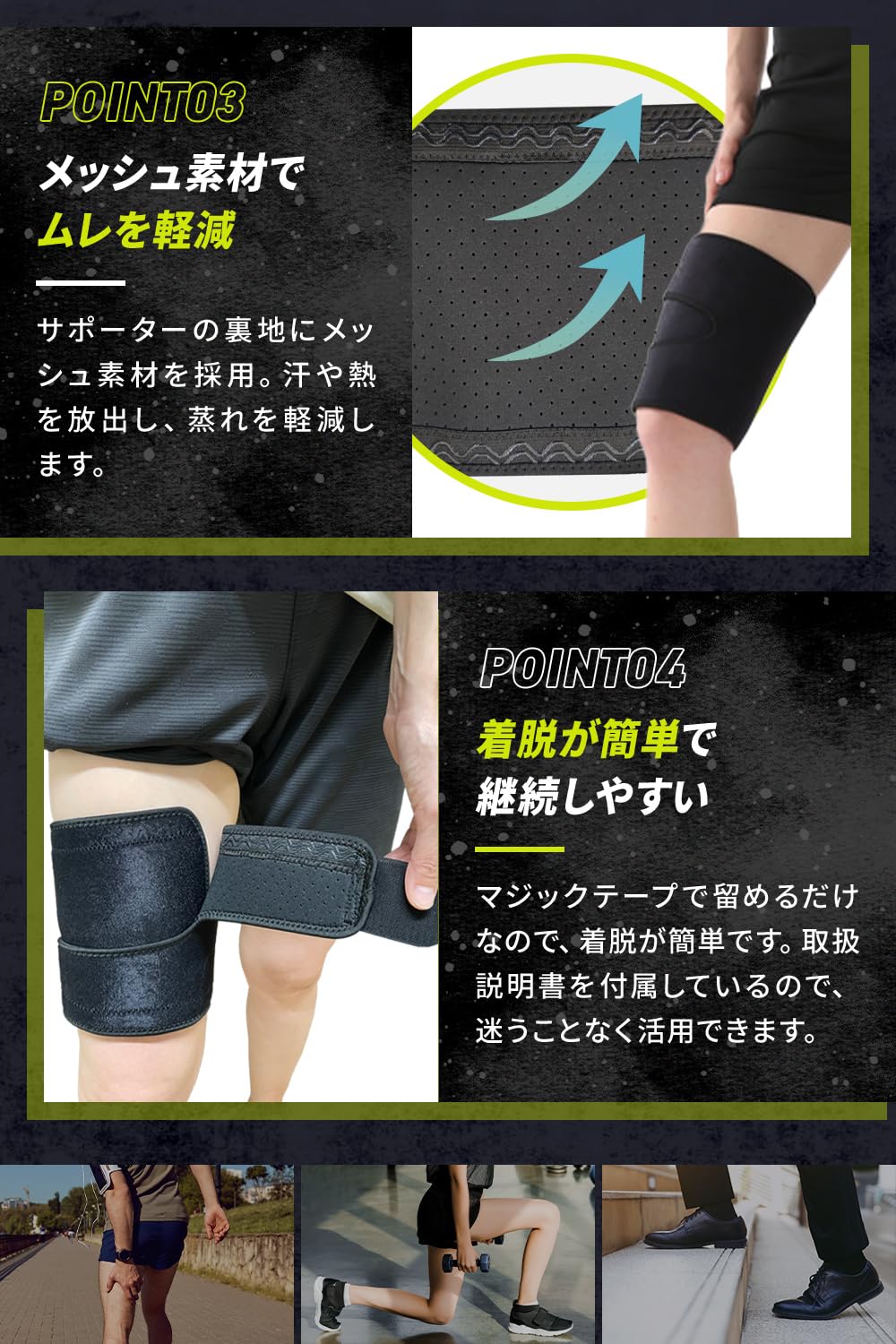 Amazon | 【理学療法士監修】 太ももサポーター 1枚入 肉離れ 滑り止め