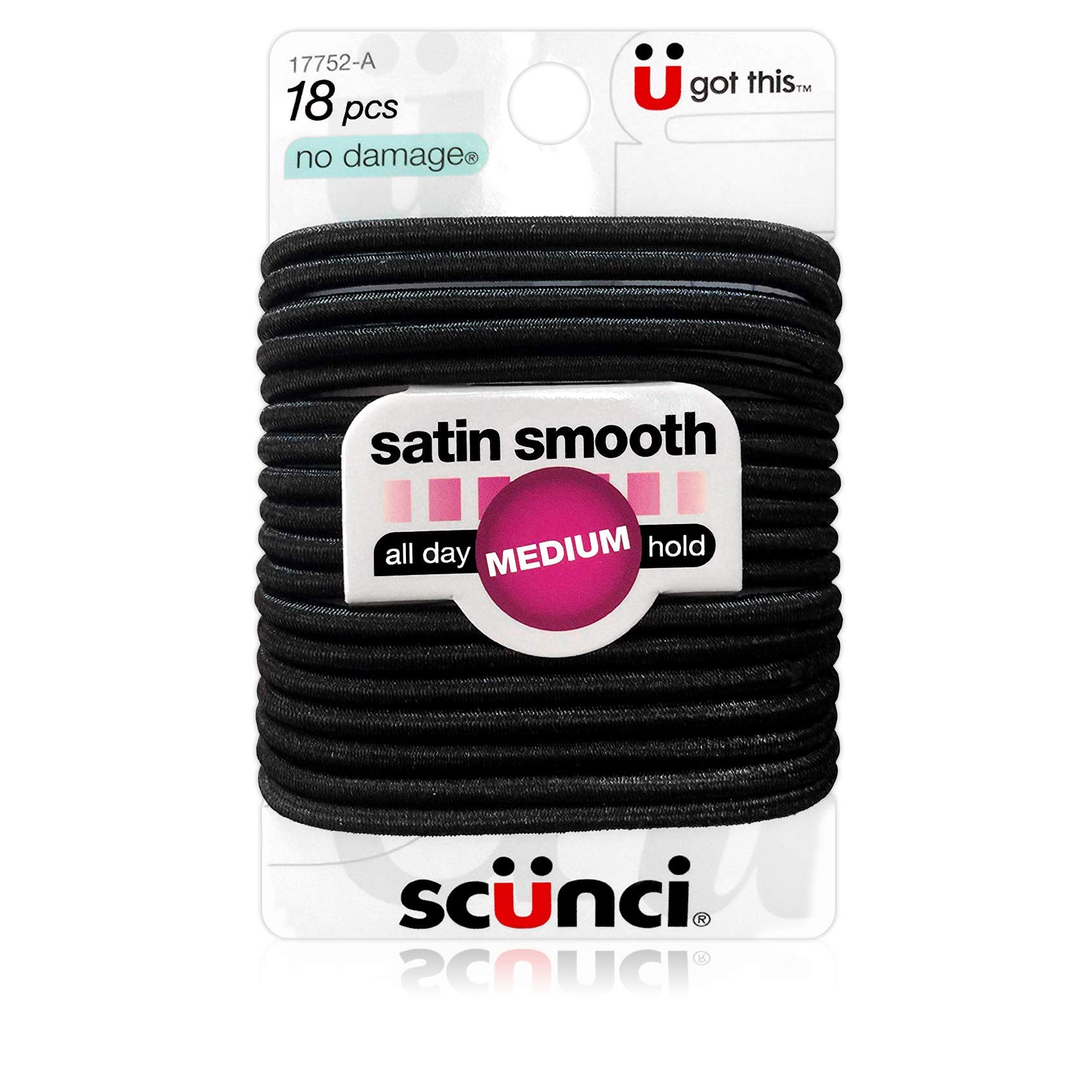 Scunci No Damage Large Black Stn Elastic - by Scunci
