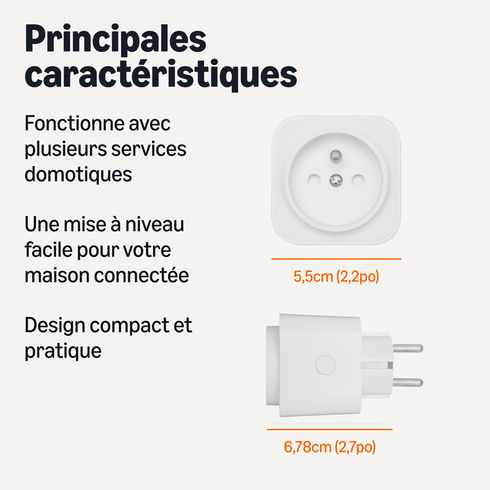 Amazon Basics Prise Intelligente, Compatible Matter, Compatible avec Amazon Alexa, Google Home et Apple HomeKit, Hub Matter Requis, Wi-Fi 2,4GHz Uniquement, Blanc, lot de 4