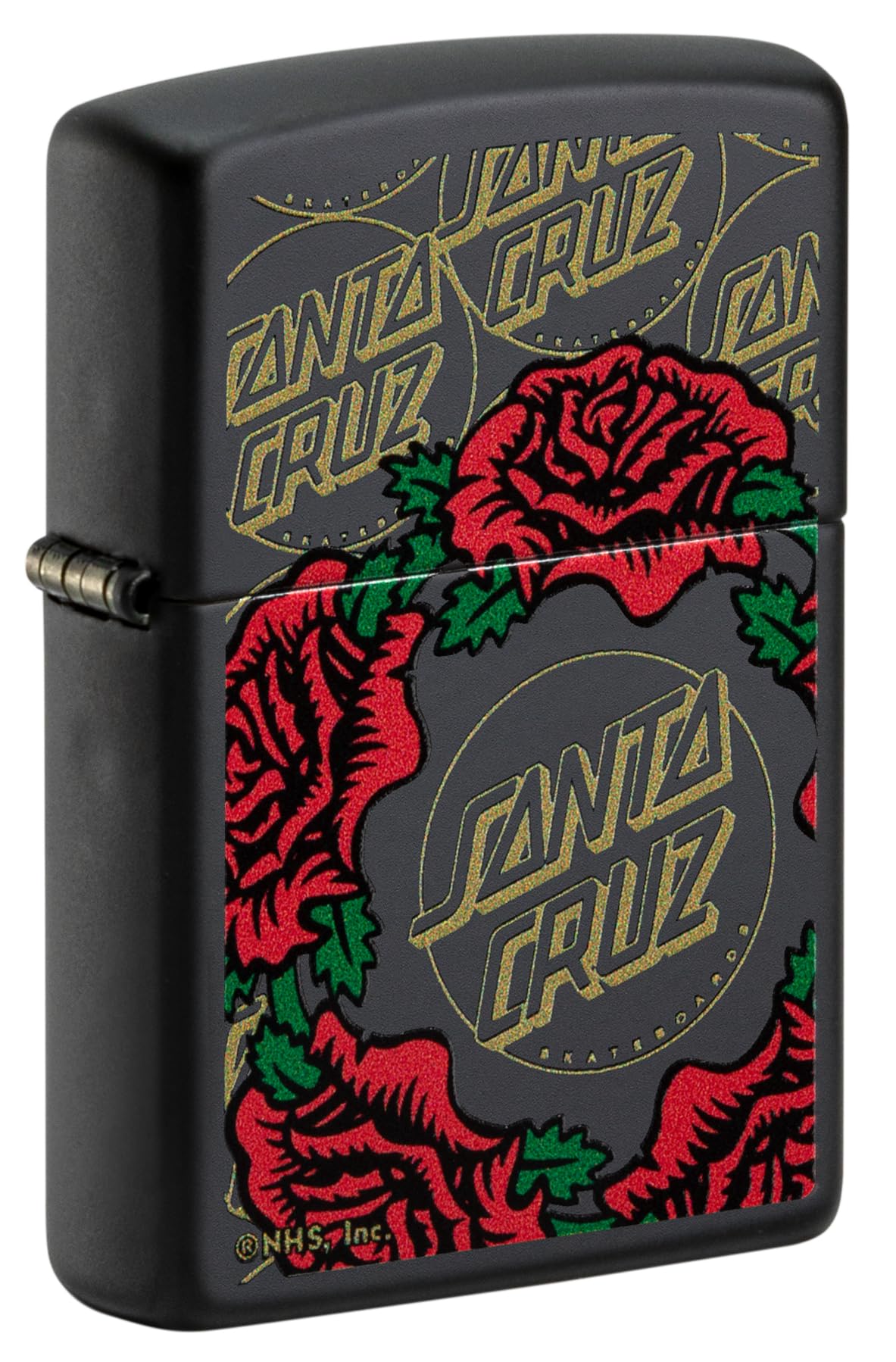 Zippo Windproof Lighter, Santa Cruz Design – Matt Black, Colour Image – Refillable, Reusable, Windproof Design – Comes in Gift Box – Made in USA — image 1