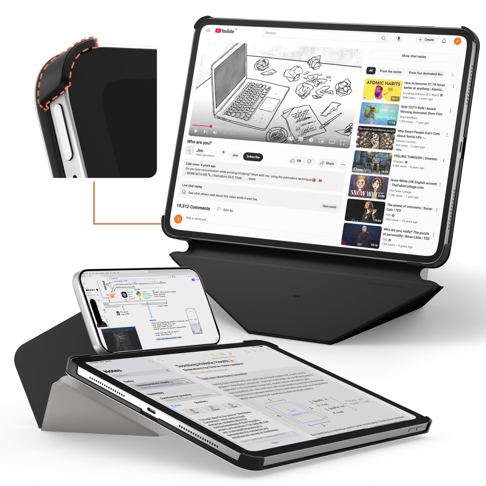 MOFT　Dynamic Folio MS028-1-11P23-JTBK MOFT Dynamic Folio Case for iPad mini (6～7 gen.) - [Reinforced
