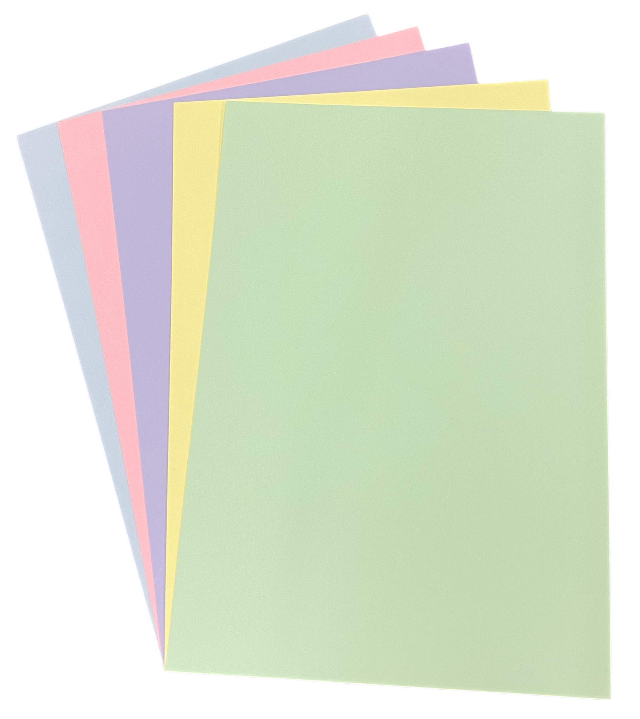 DJP Pastel Coloured Card A4 160gsm Easter Pastel Coloured Cardstock - 50 Sheets - 5 Assorted Colours, Yellow,Blue,Green,Lilac,Pink - Image 2