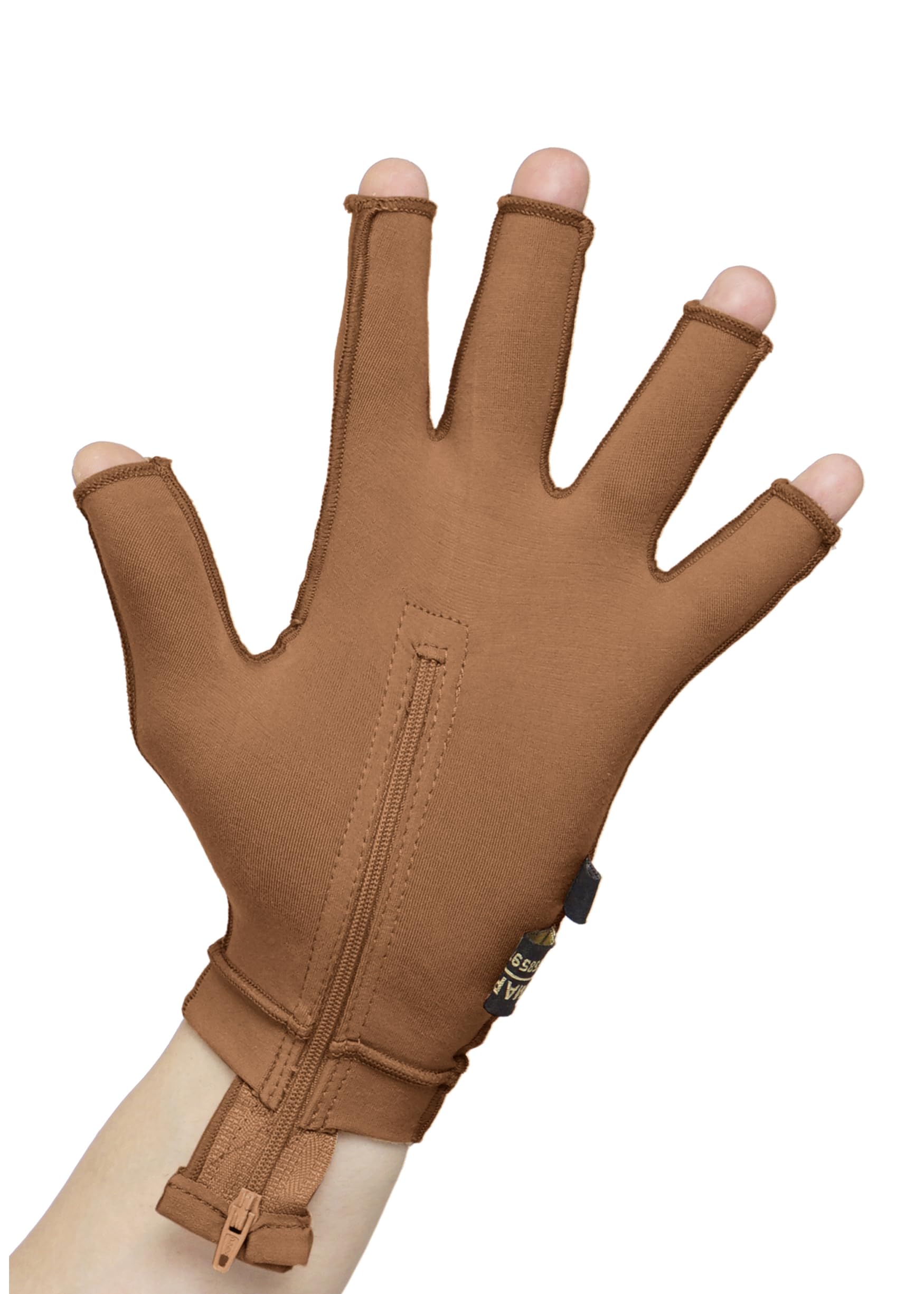 Medical Compression Hand Glove upto WRIST with open Fingers | INSIDE ZIP| HIGH COMPRESSION | COTTON | UNISEX | BURN Recovery Support | Control Swelling-image-45