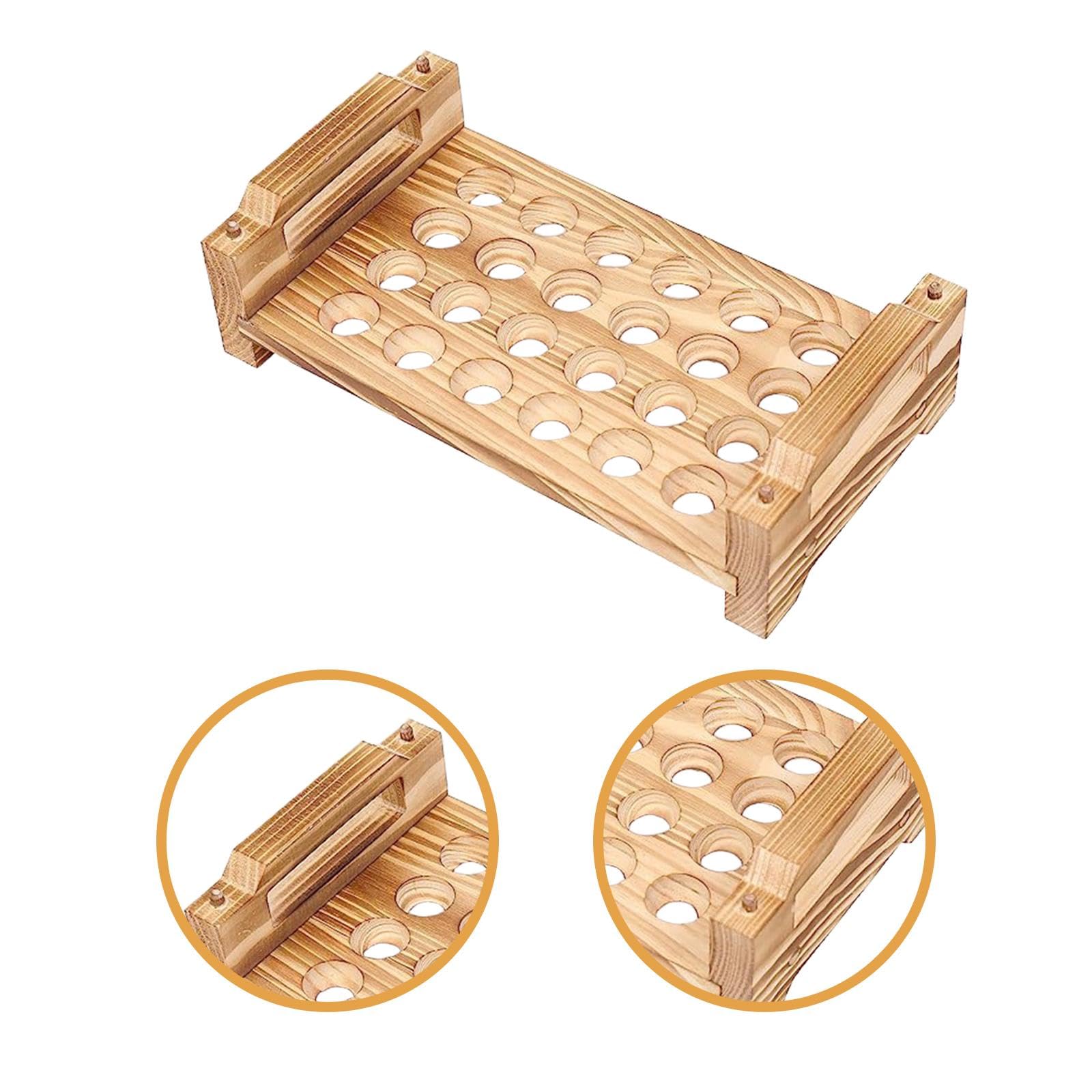 Juego de 2 Soportes de Madera para Huevos de Codorniz con Asas, Ideales para Despensa, Supermercado Y Congelador.