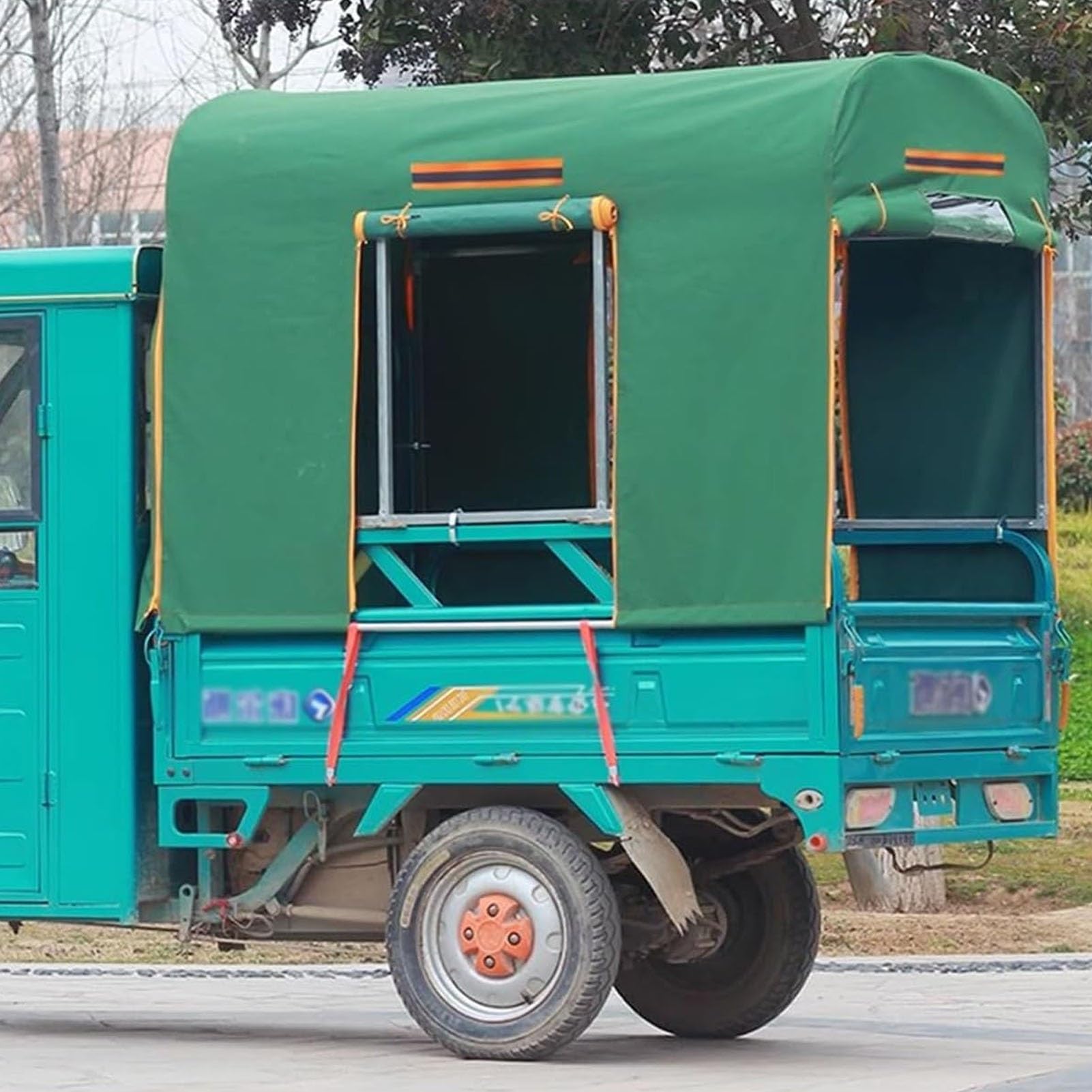 Auvent de protection toutes saisons pour tricycles cargo en tissu haute densité