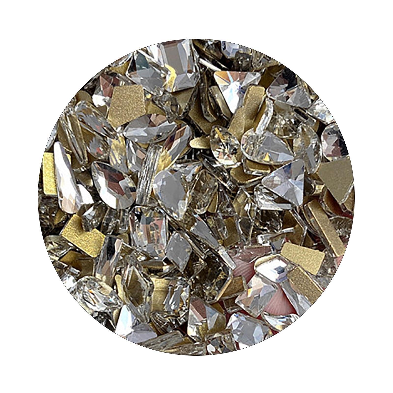 matumou 50Pcs/ Nail Art Rhinestone 3D Geometric Shaped Glitter Manicure Accessories