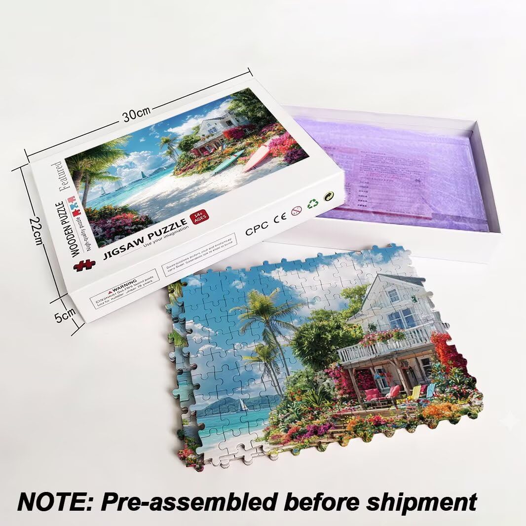 Puzzle 1000 Pezzi, Puzzle Spiaggia per Adulti, 70x50cm, Compact Box -4400