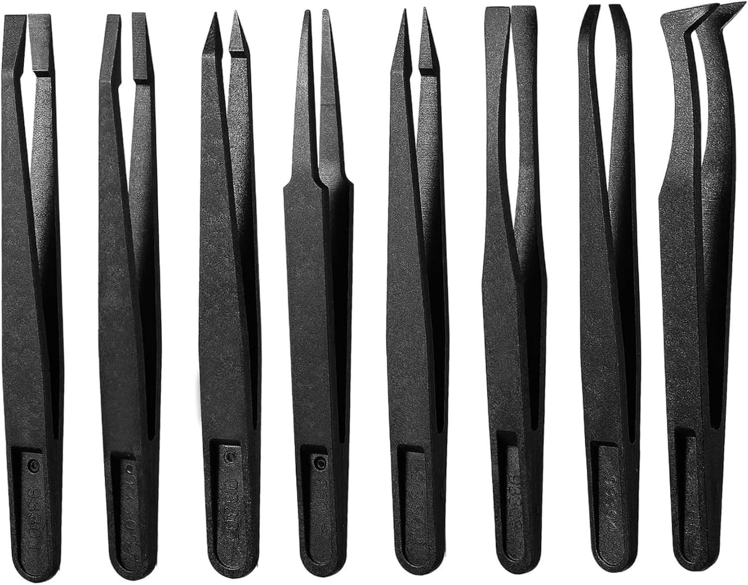 Pinzette Plastica Antistatiche 8 Pezzi per Craft e Piante Carnivore