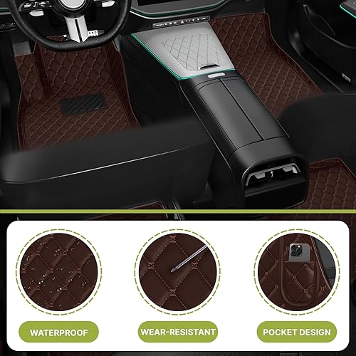 Miniatura 8 de Alfombrillas de automóvil aptas para KIA Optima 2005-2022, fabricación a medida, forros de cuero antideslizantes para todo tipo de clima