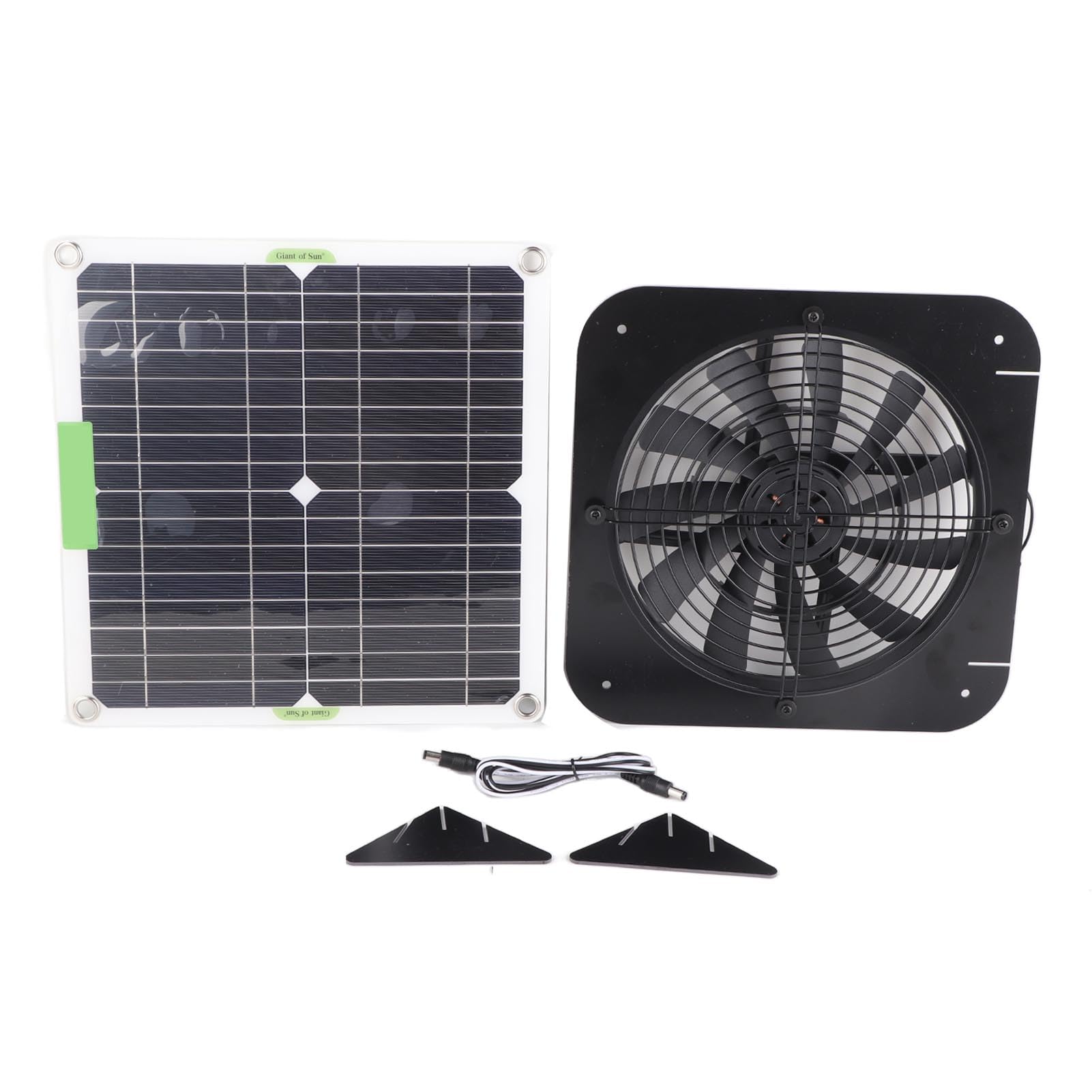 Solar Panel Powered Exhaust Fan 100W 18V High Efficiency Solar Powered Attic Ventilator 13.5 Inch for Pet House Chicken Coop RV Greenhouse Monocrystalline Silicon ABS Iron