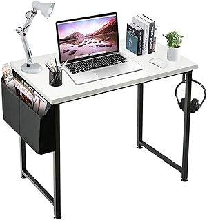 Sponsored Ad - LUFEIYA Small Computer Desk White Writing Table for Home Office Small Spaces 31 Inch Modern Student Study L...