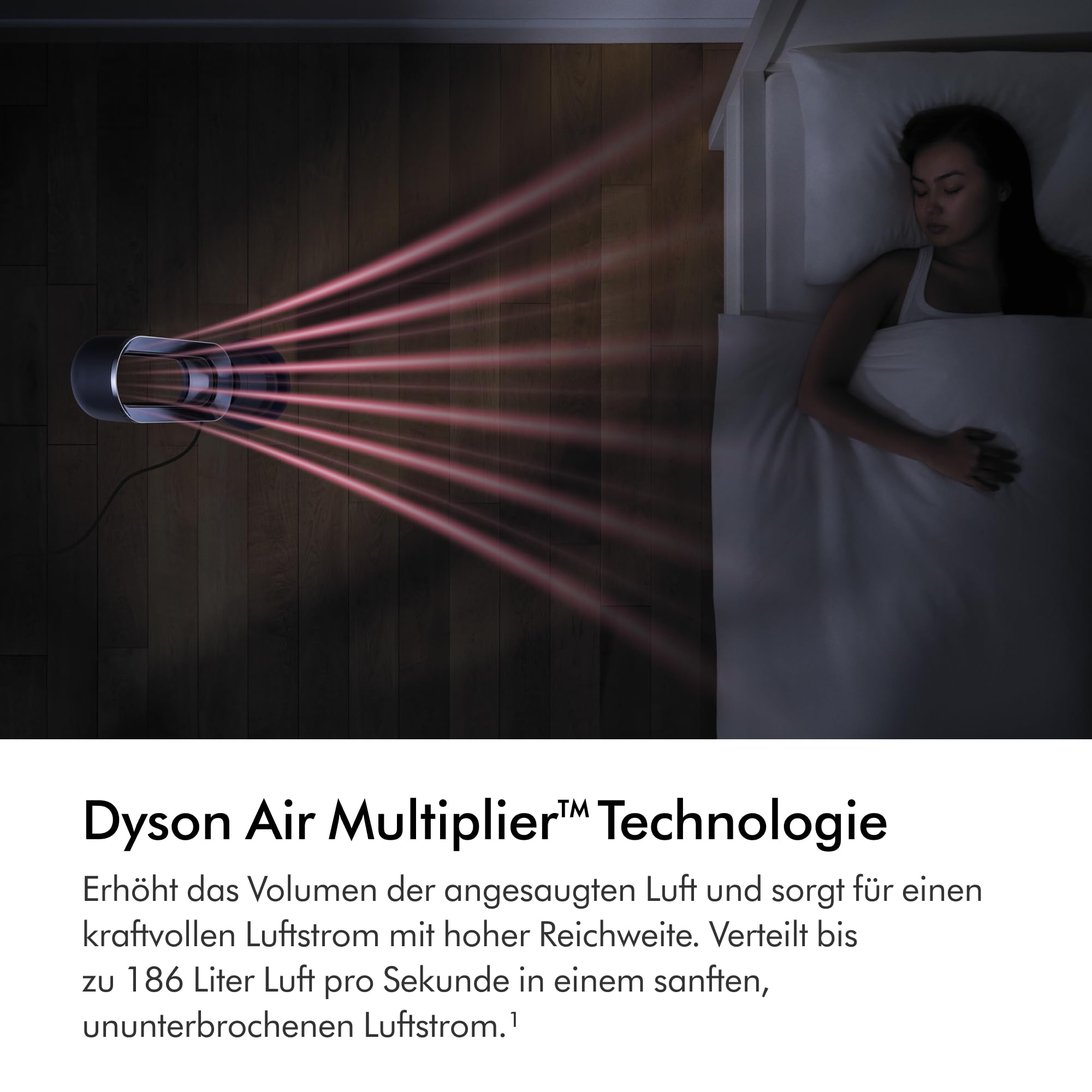 Dyson Hot+Cool Jet Focus AM09 Heizlüfter und Ventilator (Weiß/Silber) – 2-in-1: Heizt und kühlt mit starkem Luftstrom – Bild 6