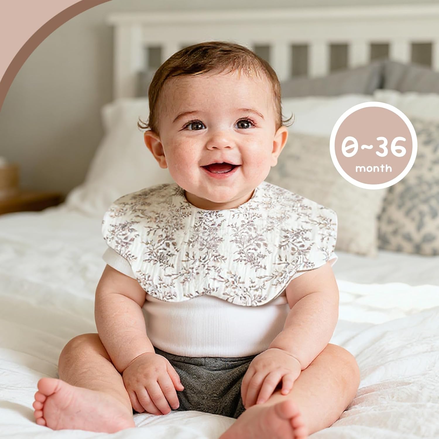 Baby Bibs Muslin Bibs 8 Pack for Drooling and Teething for Unisex Girls Boys - Image 2