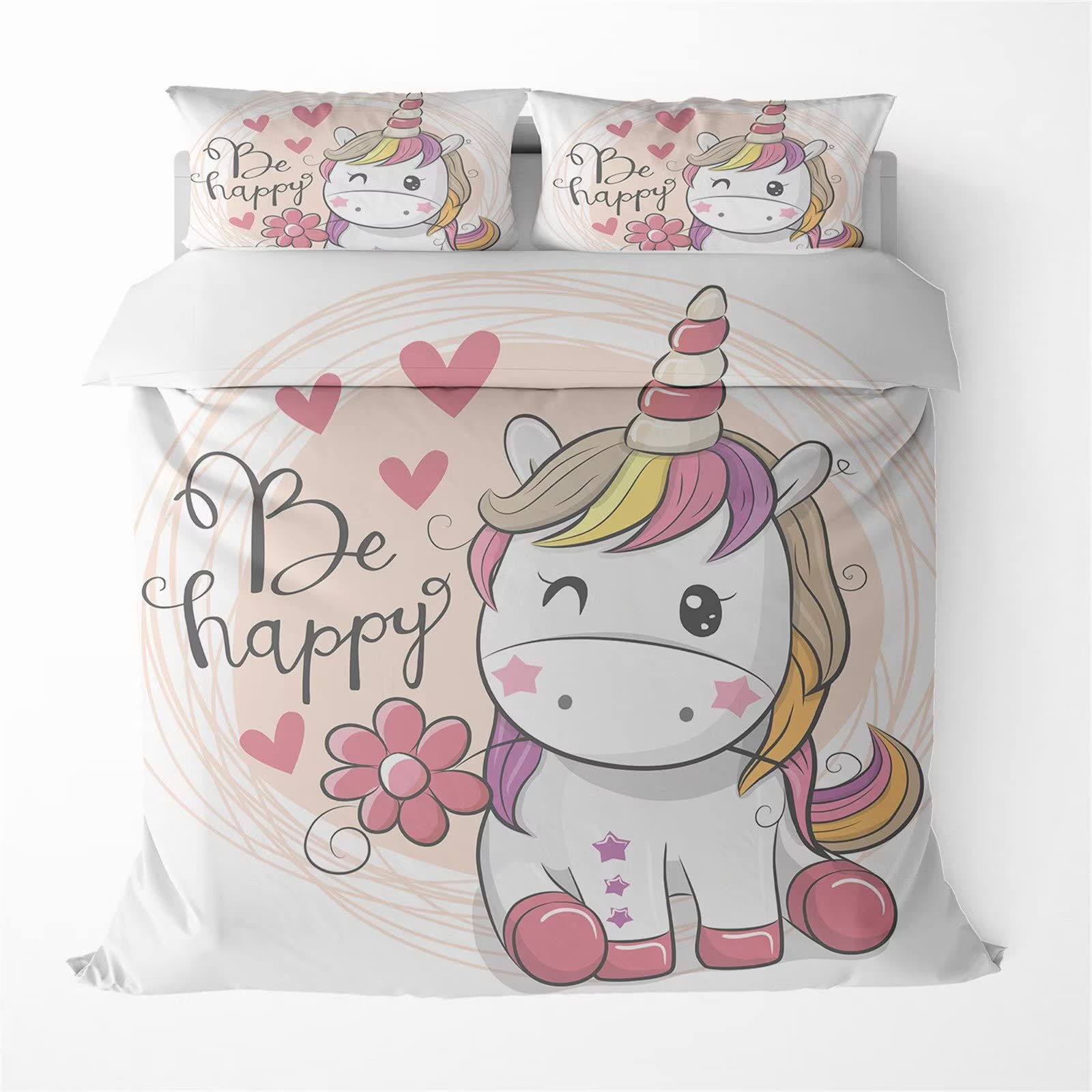 Lenzuola Letto Singolo Bambina Set Biancheria Unicorno Per Bambini