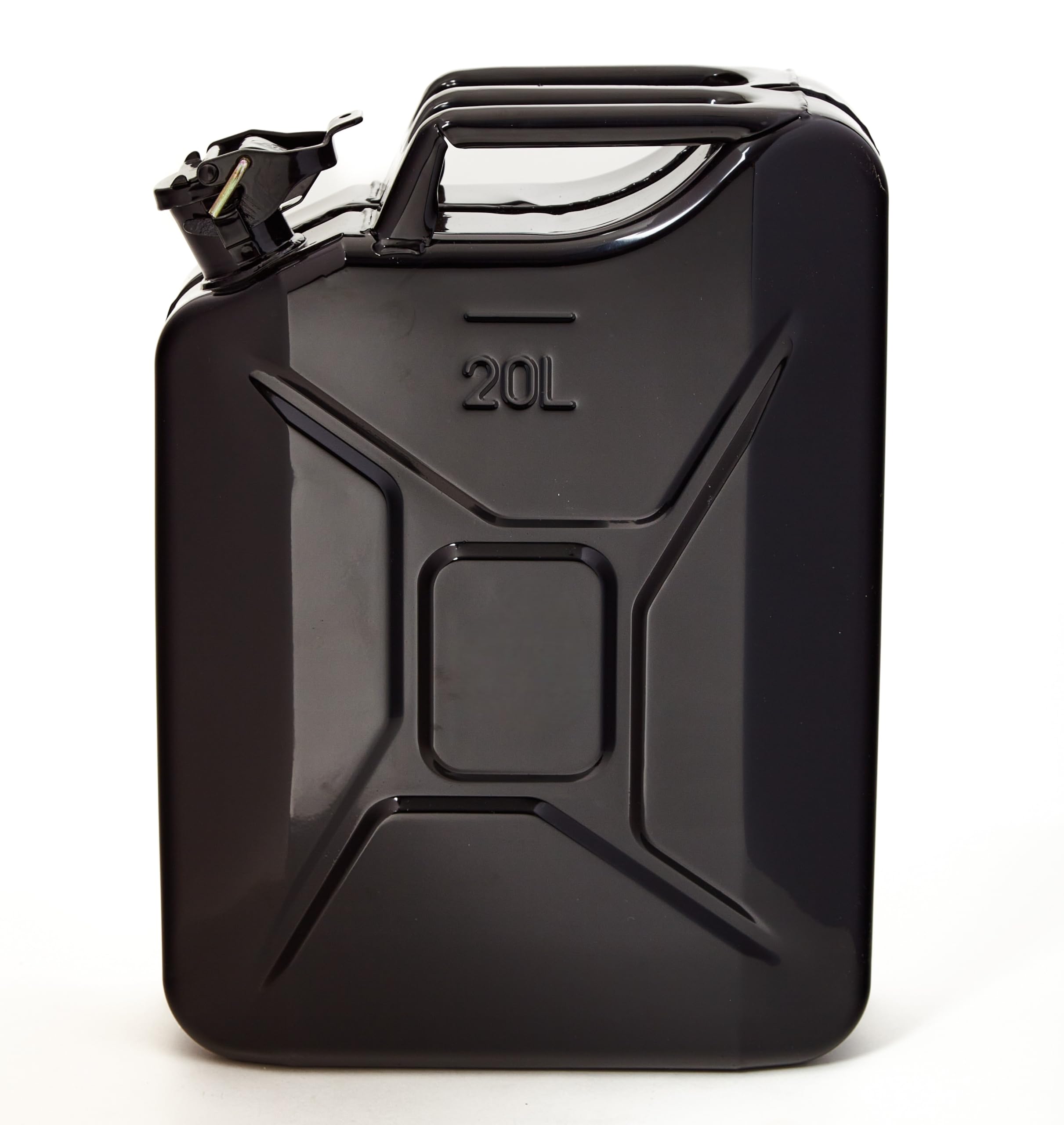 Oxid7® by BW Benzinkanister Metall 3x 20 Liter mit 3x Ausgießer - Kraftstoffkanister Schwarz RAL 9005 - TÜV-geprüft, UN-zertifiziert - 0,9mm Stahl DIN 7274 - Made in Europe
