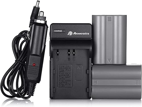 Powerextra 2 baterías EN-EL3E y cargador compatibles con cámaras digitales Nikon D50, D70, D70s, D80, D90, D100, D200, D300, D300S, D700 D900