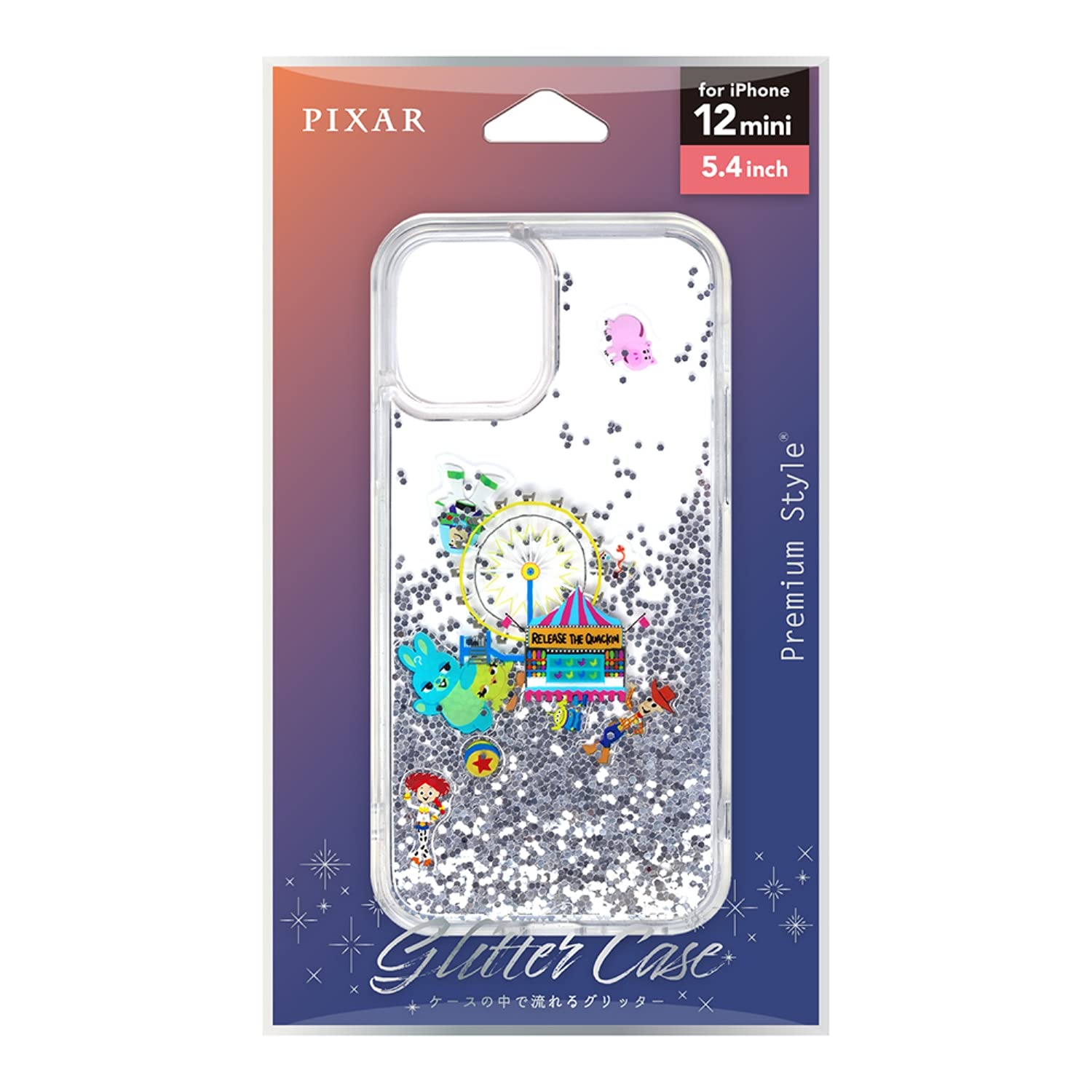 Premium Style グリッターケース iPhone 12 mini用 トイ・ストーリー PG-DLQ20F05TOY