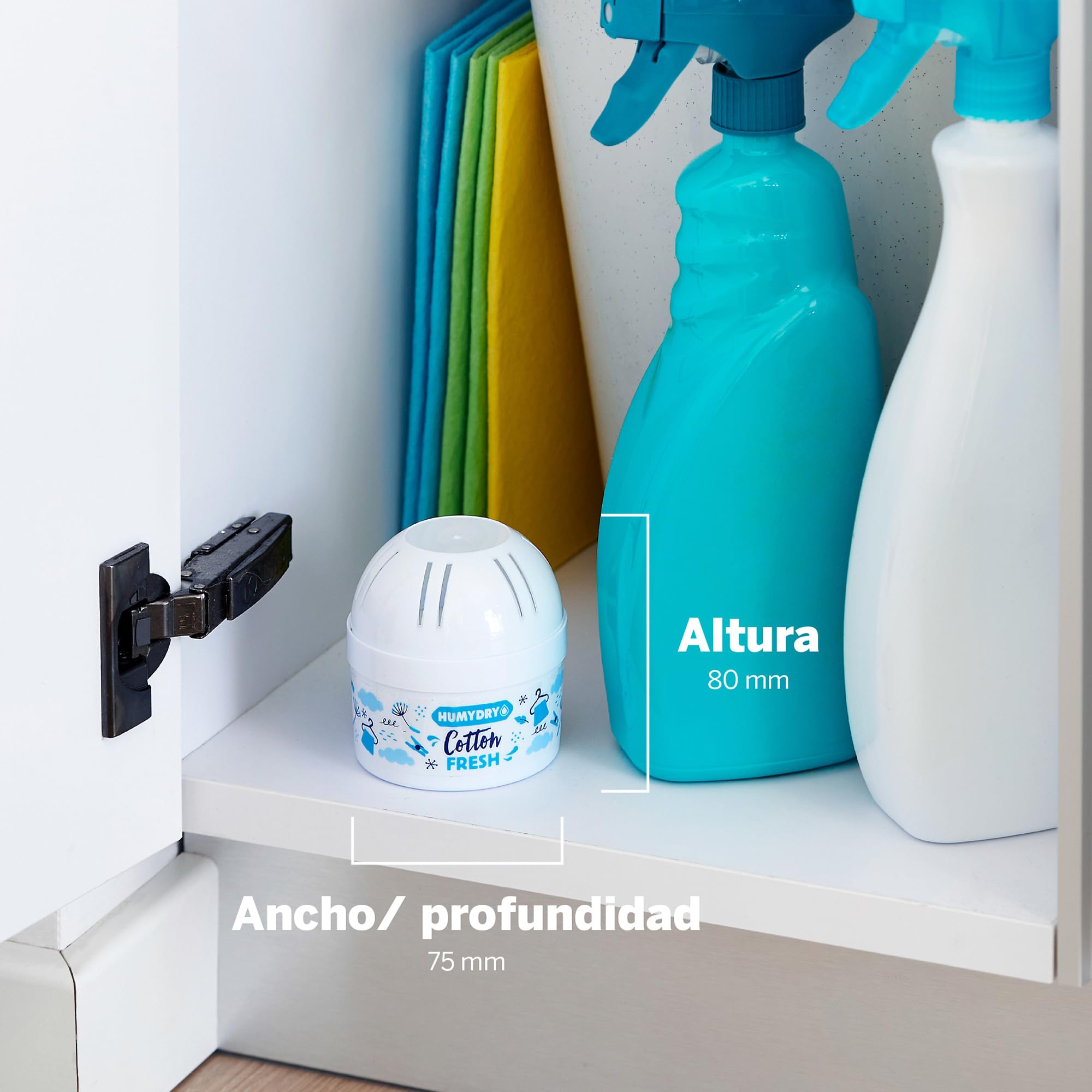 HUMYDRY Mini 75g MIX – Pack de 4 Deshumidificadores Ambientadores – Absorben la Humedad y Reducen Olores – Aroma Algodón – Hasta 8 m²