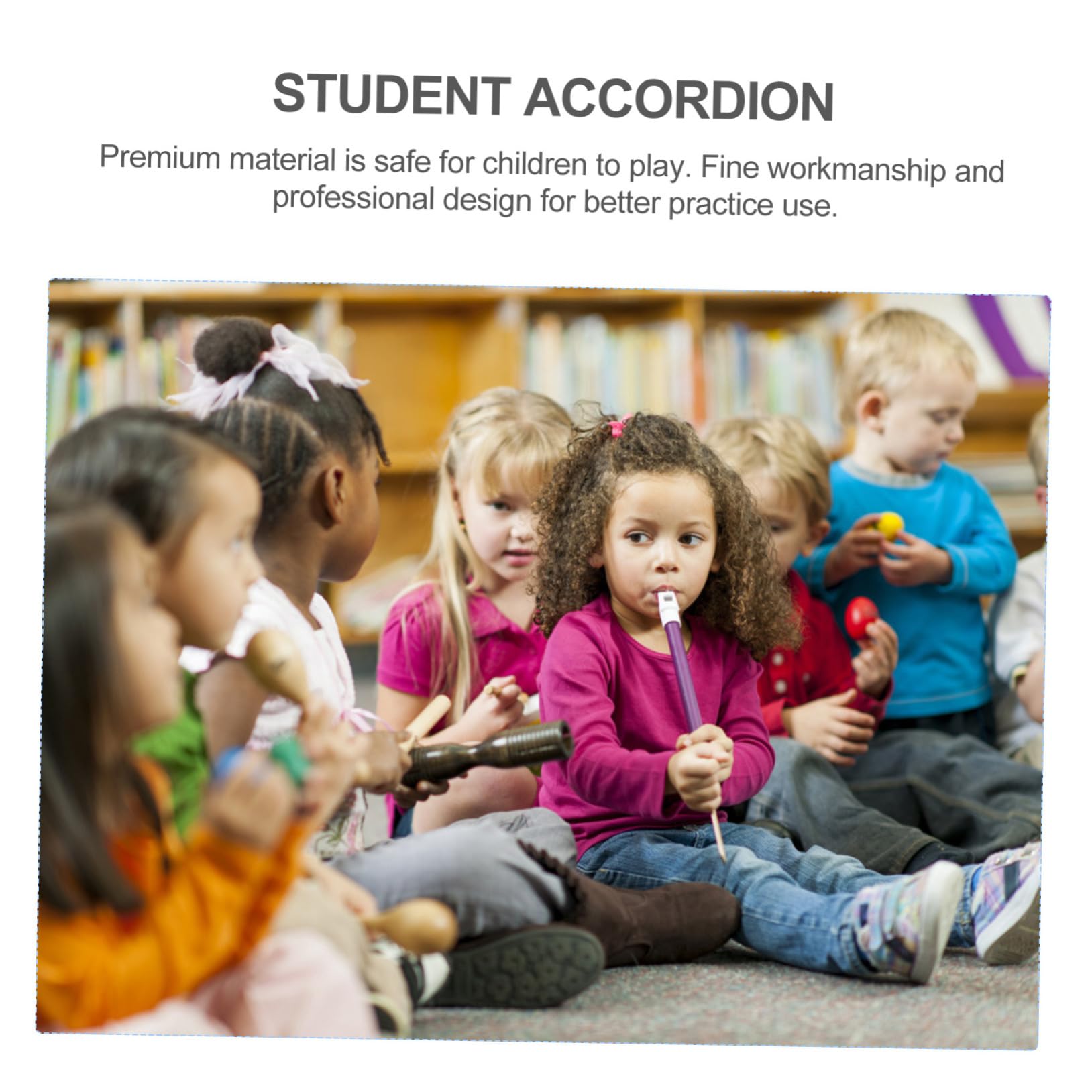 Mini Acordeón de Juguete Negro para Niños, Instrumento Musical Educativo Profesional, Tamaño Pequeño para Manos Infantiles, Acordeón Estudiantil Fácil de Usar para Aprendizaje