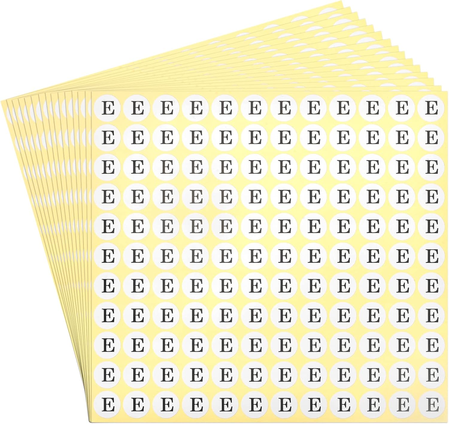 MECCANIXITY Round Alphabet Letter Stickers 15 Sheet 1980pcs Letter E Small Round Stick Letter Labels Self Adhesive for Scrapbooking Crafts