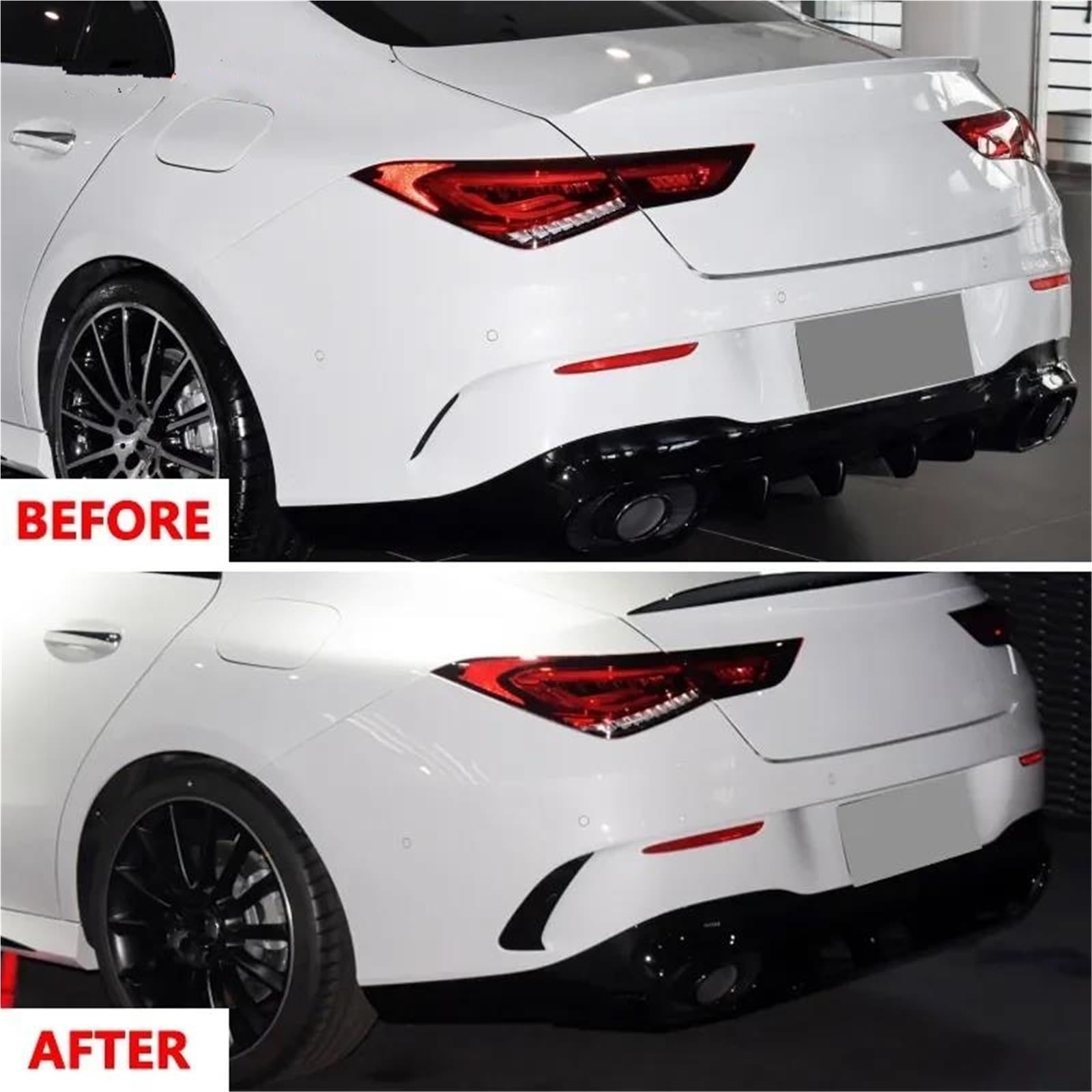 Spoiler Posteriore Per Mercedes Per Benz CLA-Class C118 CLA35 CLA45 AMG 2019 + Auto Paraurti Posteriore Spoiler Air Vent Copertura Gloss Nero Di Carbonio Diffusore Paraurti(Nero lucido)