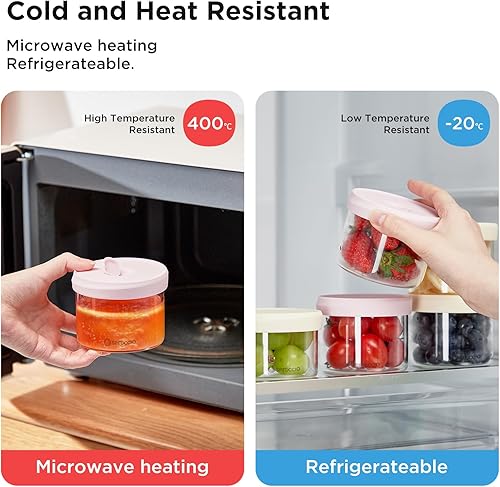 Miniatura 5 de Tarros de vidrio para alimentos, recipientes herméticos con tapas, perfectos para salsas, avena durante la noche y almacenamiento de alimentos para