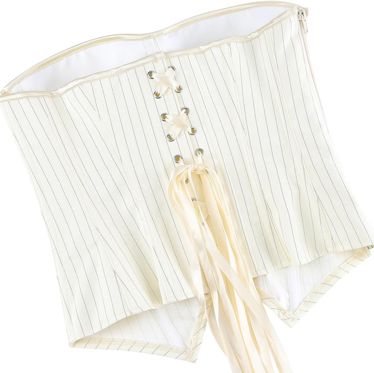 SHYMMUO Women Black Corset Top Elegant Strapless Bustier Tops Lace Up Sexy Office Lady Cosplay Costume Secretary Outfit - Image 7