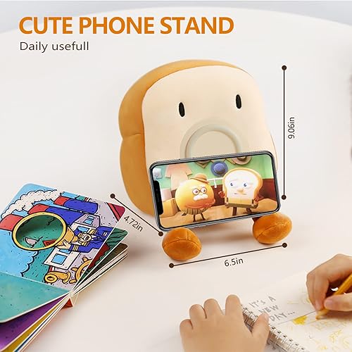 Miniatura 5 de QANYI Reloj despertador con luz nocturna de juguete de peluche para niños, reloj de cama acogedor multiuno con doble alarma y repetición, lámpara de