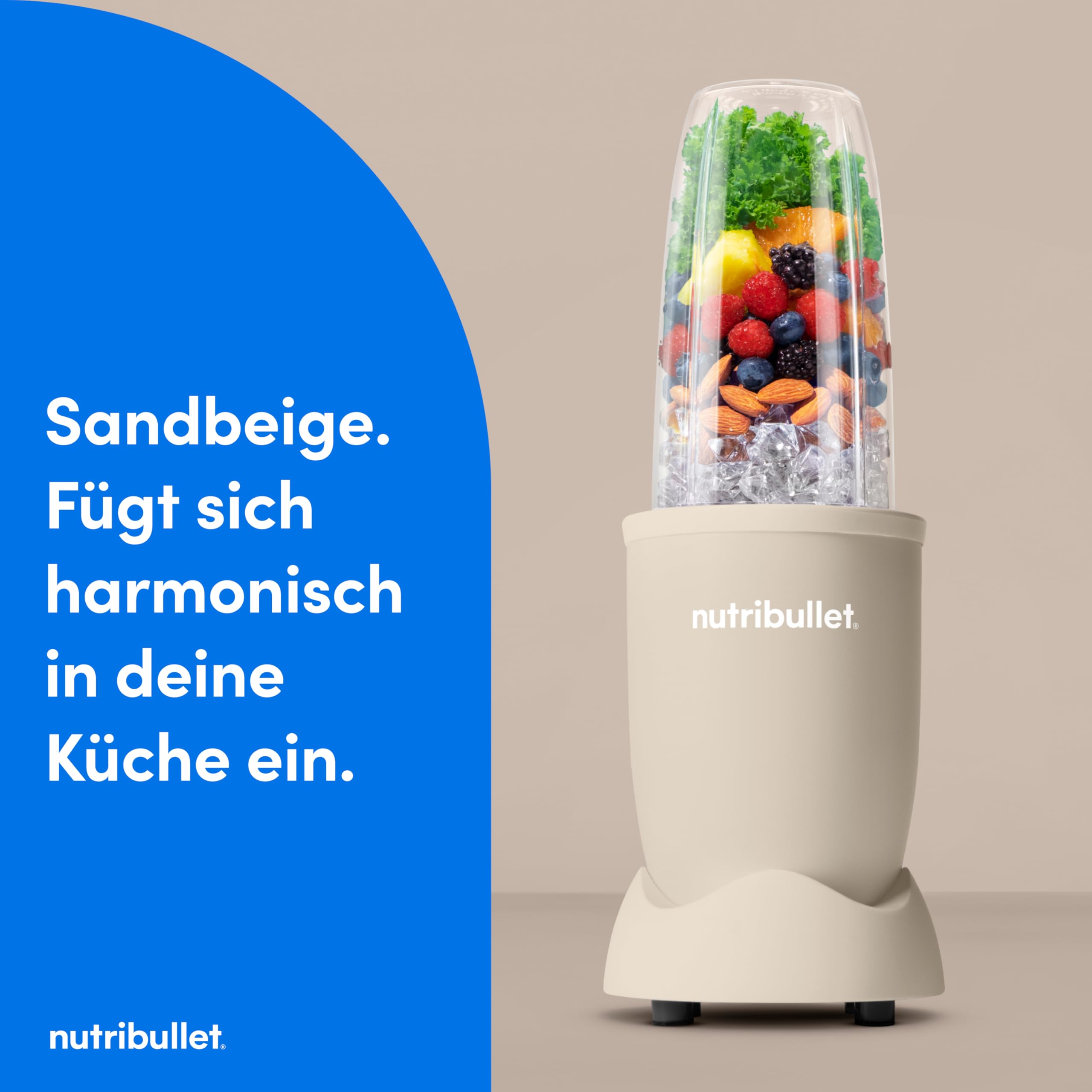 Nutribullet Pro 900 Smoothie Maker, Multifunktions-, Obst- & Gemüsemixer, kompaktes Design, einfache Bedienung, schnelle Reinigung, optimale Nährstoffextraktion, 900W, Taubengrau (NB904MASN)