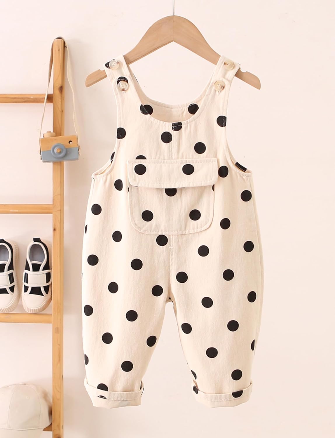 Happy Cherry Baby Boys Girls Jean Overalls Kids Denim Suspender Pants with Pocket Cute Romper Sleeveless Jumpsuit