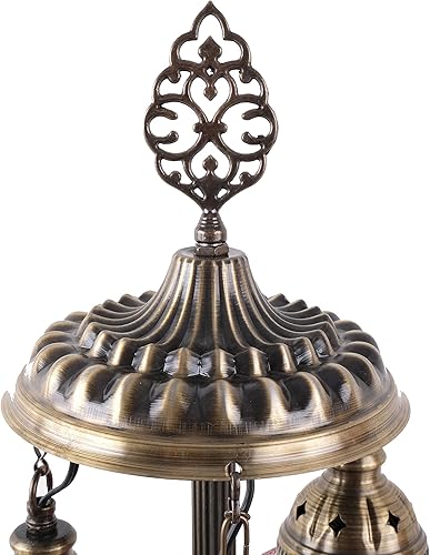 Miniatura 3 de Lámpara turca, lámpara de mesa de mosaico turco de 3 globos, iluminación de decoración de sala de estar y oficina, 5 pulgadas de globo de