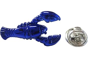 Azure Aquatic Adornment: Blue Lobster Lapel Pin