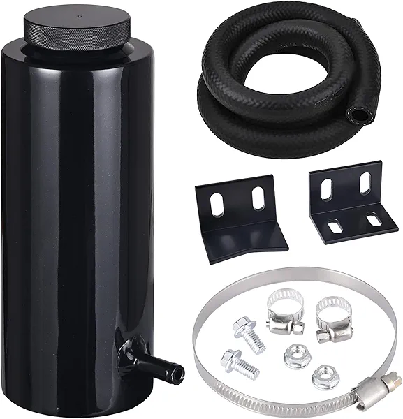 EVIL ENERGY Coolant Overflow Tank, Radiator Overflow Bottle 800ml Aluminum Universal Black