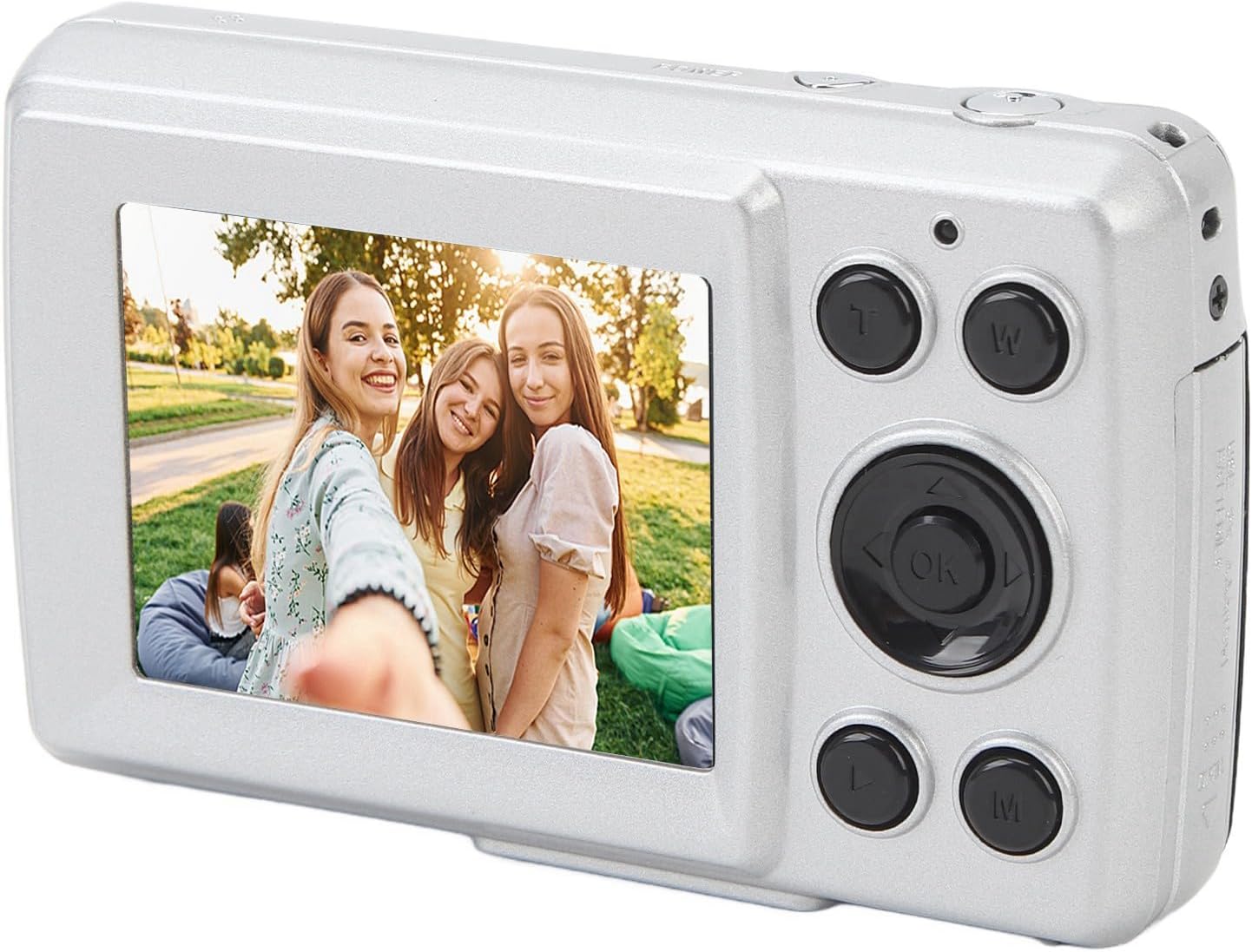 VELATEMOR Digital Camera, 16MP HD Camera, Compact Small Camera for Boys Girls Kids, 16X Zoom, 2.4 Inch Display Screen, Stabilization System (Silver)