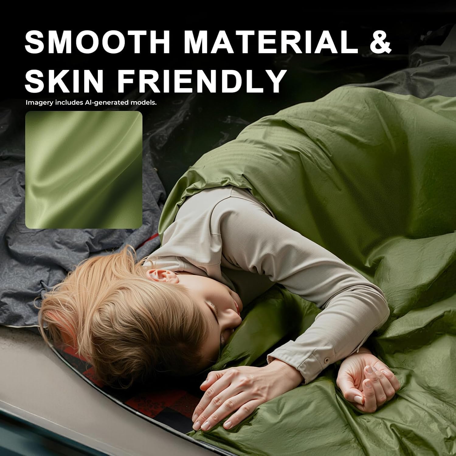 Sac de couchage ultra léger 680 g – avec fermeture éclair anti-pincement – Sac de couchage d'été compact pour adultes – Sac de couchage chaud pour l'extérieur, la randonnée, le sac à dos, le vélo et