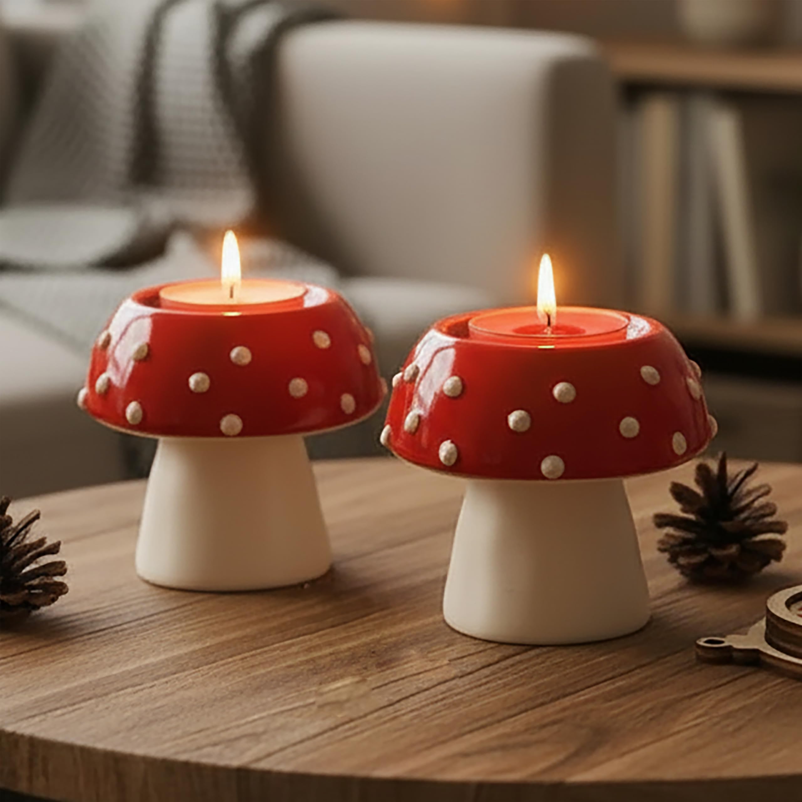 Tea Light Candle Holder (Set of 2) – Handmade Decorative Votive Holders for Home Decor – Elegant Table Centerpiece for Valentine Gift and Decoration-image-38