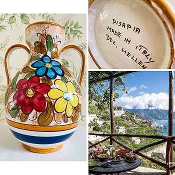 Amazon.co.jp: 南イタリア PISAPIA社製 花瓶 イタリア製陶器