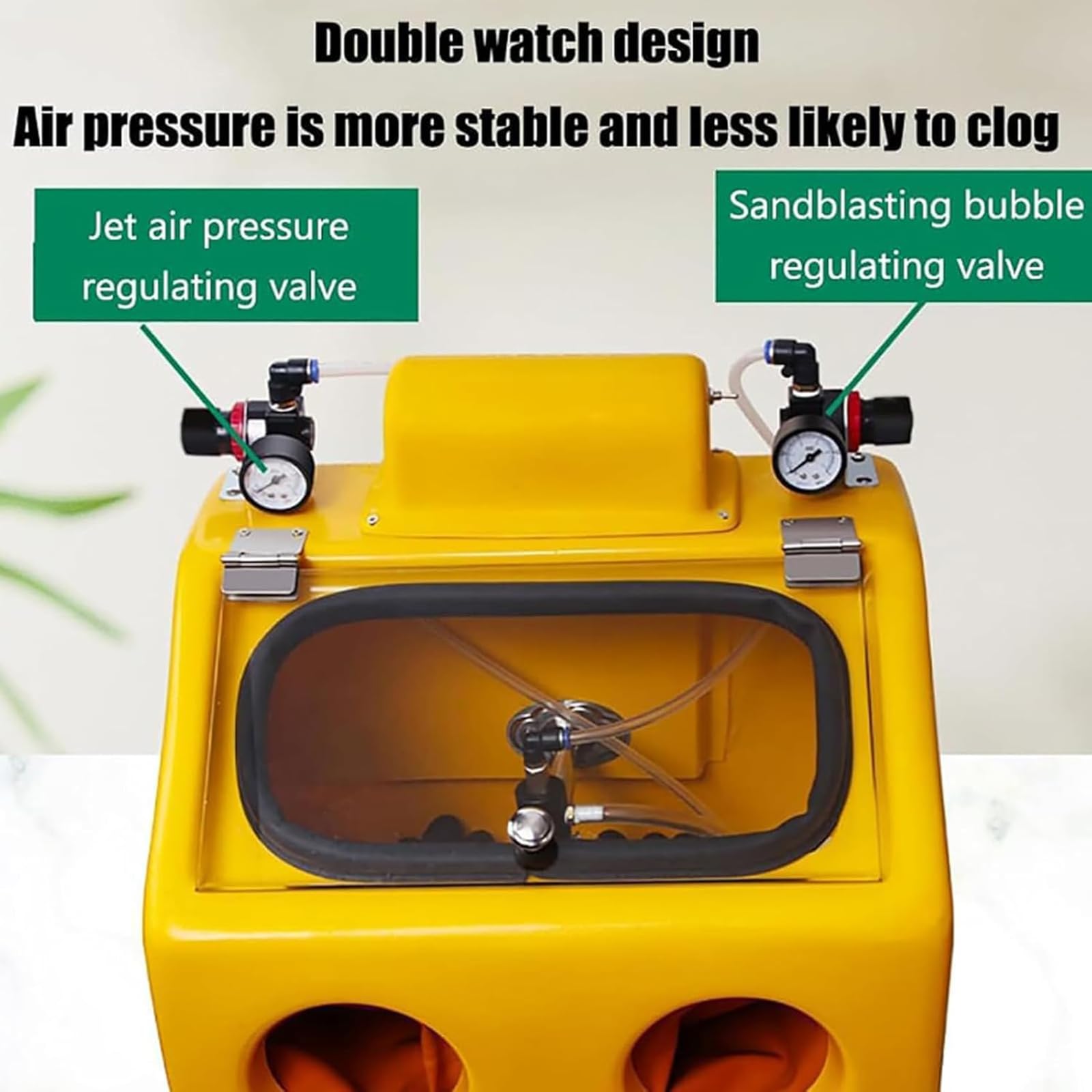 Kit de Cabina para máquina de Chorro de Arena, colector de Polvo de sobremesa con regulador de Aire, Cristal Protector Duradero para joyería y Piezas de Trabajo.