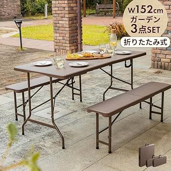 テーブルチェア　折り畳み　ピクニック　ベンチセット Amazon.co.jp: 折りたたみ ガーデンテーブル チェア セット