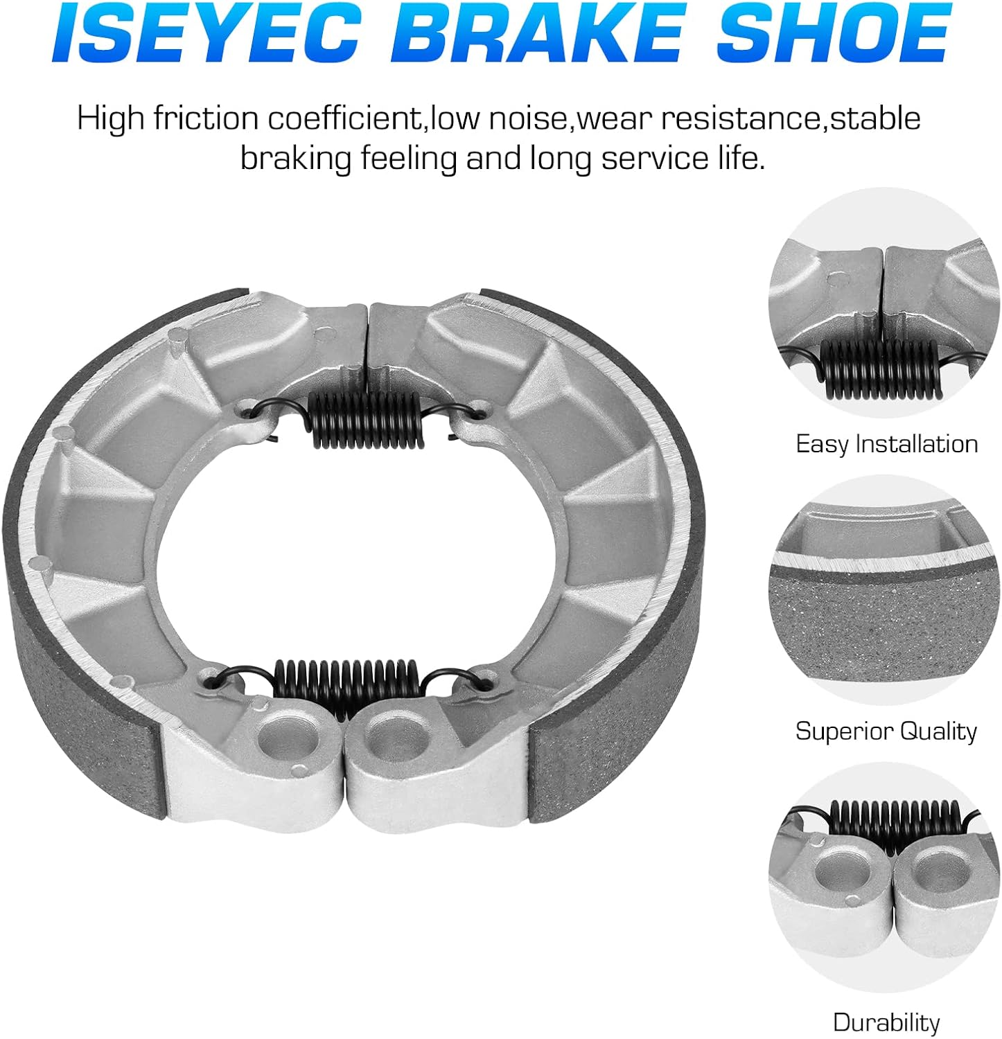 Front and Rear Brake Shoes Pads for Honda Shadow Spirit VT750 C2 DC 2001-2014, VT750 Aero 2004-2015, Shadow Phantom C2B 2010-2021, Deluxe C/CD 1998-2003, VT750 RS 2010-2014, Replace ‎for FA196 34