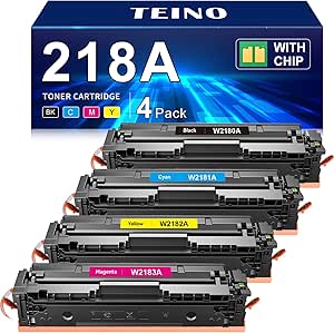 Amazon.com: 218A Toner Cartridges 4 Pack (with Chip) Compatible ...