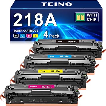 218A Toner Cartridges 4 Pack with Chip for HP 218A 218X 3301fdw 3301sdw | Compatible for HP Color LaserJet Pro MFP 3301fdw 3301cdw 3301sdw Pro 3201dw Printer Ink High Yield W2180A W2180X B/C/Y/M