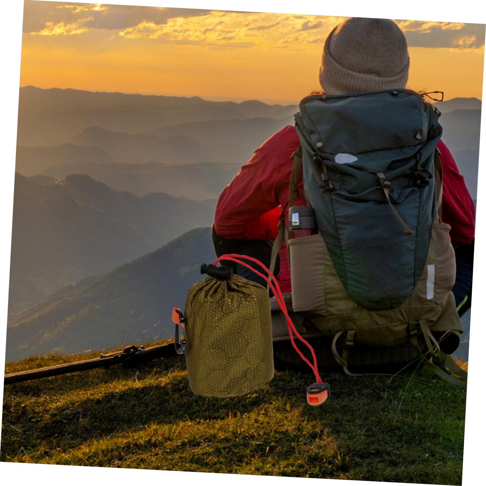Toyvian Saco de Dormir de Emergencia Compacto cálido cámping frío Adulto Mantas de Emergencia de Supervivencia de Emergencia PE película de Aluminio Green