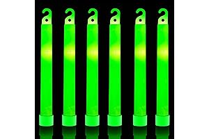 32 Ultra Bright 6-Inch Green Chem Lights Sticks with Extended 12-Hour Duration