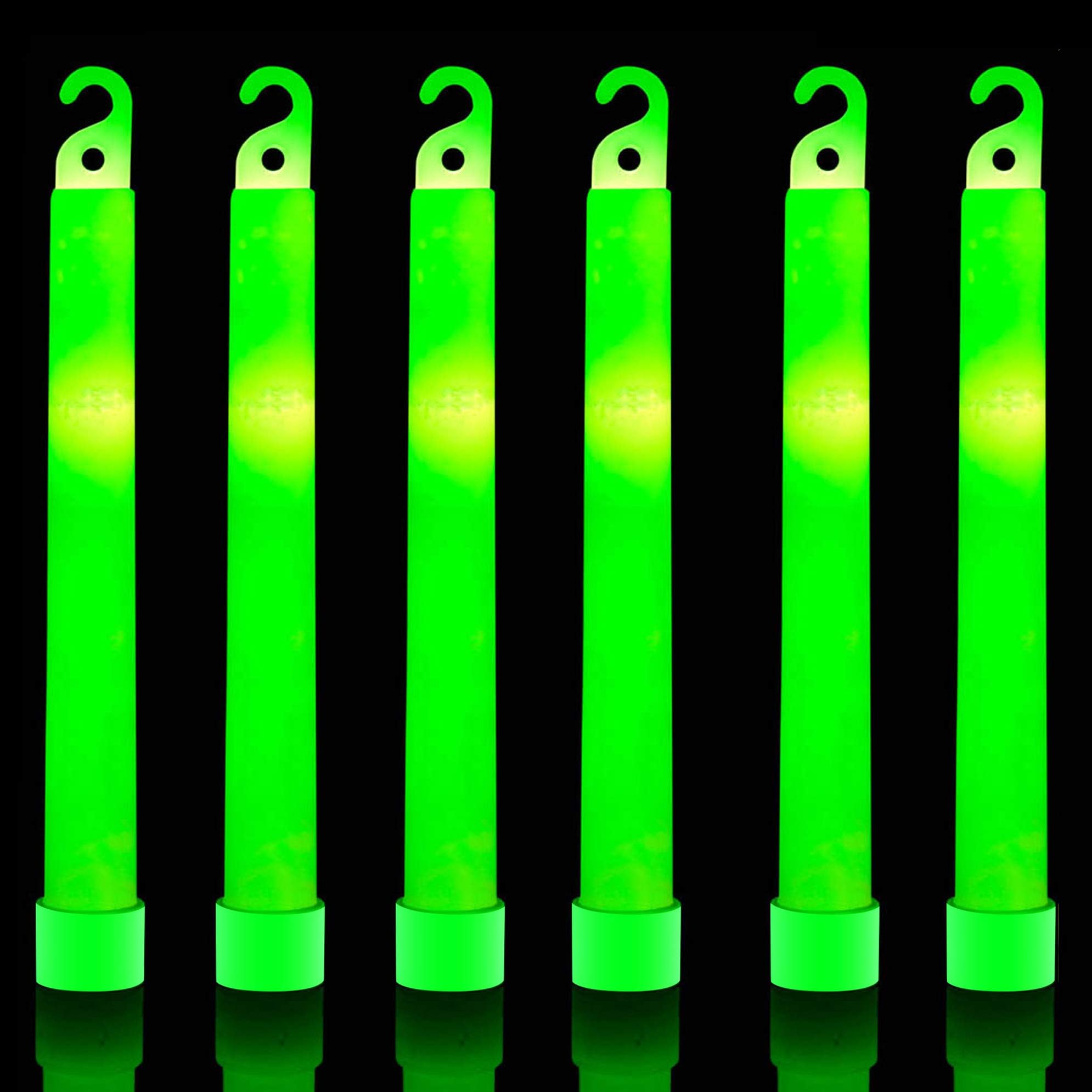 32 Ultra Bright 6 Inch Large Green Halloween Glowsticks - Chem Lights Sticks with 12 Hour Duration - Camping Glowsticks, Emergency Glow Stick For Storms Blackouts - Glowsticks for Parties Activities