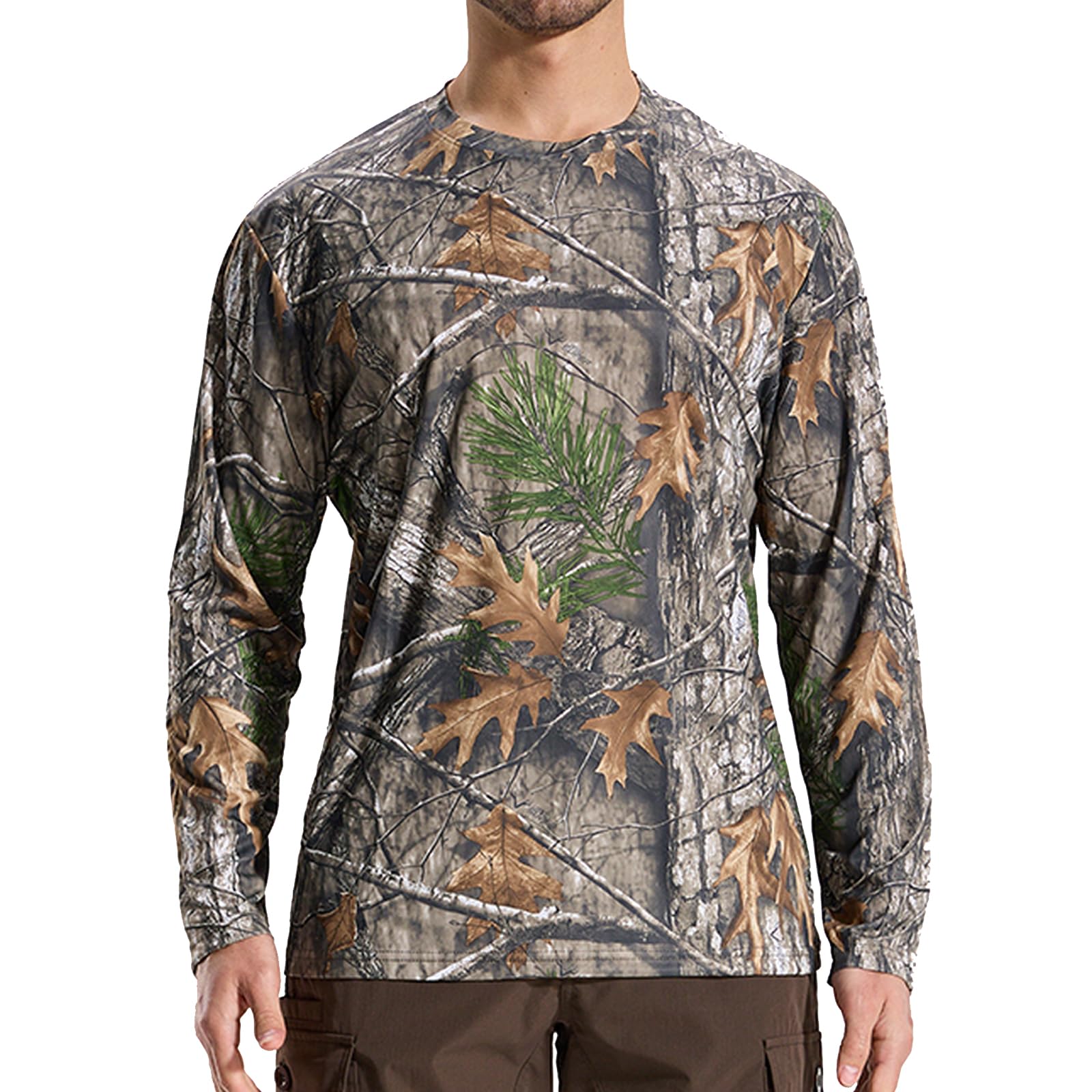 LOOGU Men’s Hunting Camo Shirt Lightweight, Camouflage Shirts for Men Long Sleeve Shirt for Fishing Hiking Camping