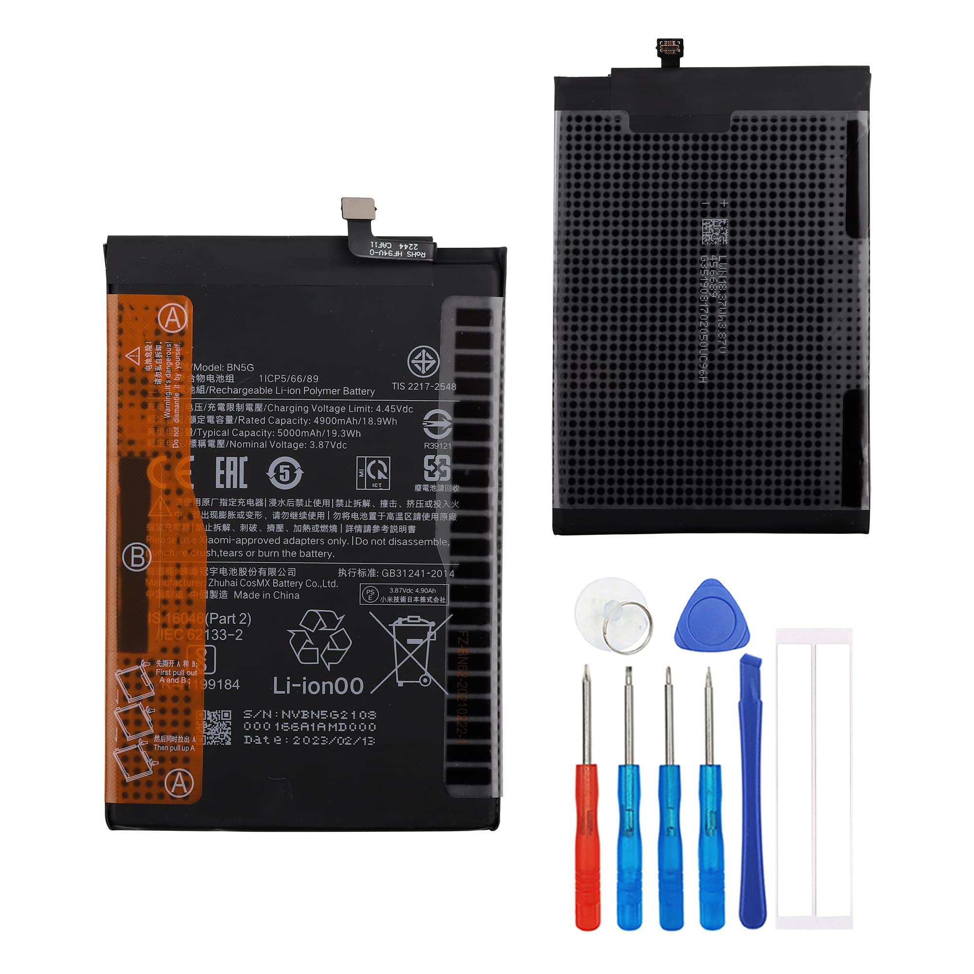 Replacement Battery BN5G Compatible with Redmi 10A/10C with Tools